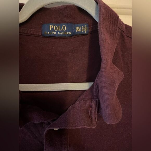 Polo Ralph Lauren Men’s Burgundy Shirt Polo Short Sleeve Size 3XLT - Picture 4 of 5